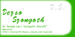 dezso szongoth business card